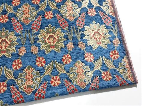 Chenille Upholstery Fabric Oriental Style Heavy Fabric Floral Fabric