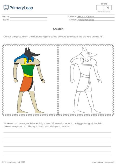 History Ancient Egyptian Gods And Goddesses Information Sheet