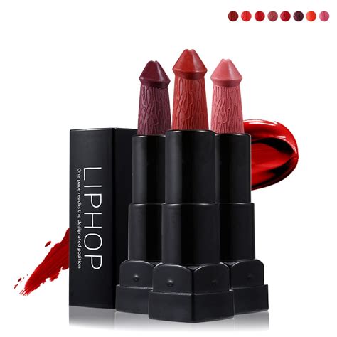 Liphop Brand 6 Colors Penis Shape Lipstick Mushroom Lipstick Long