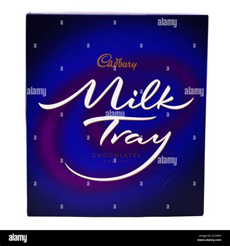 A Box Of Cadbury Milk Tray Chocolates On A White Background Stock Photo