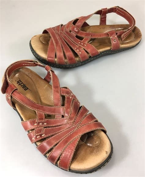 Earth Womens 9 B Imagine Rosso Red Leather Slingback Sandals Earth