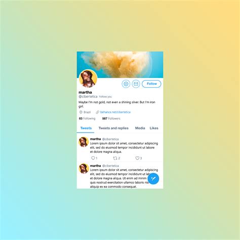 Free Twitter Profile Mockup Template 2018 Behance