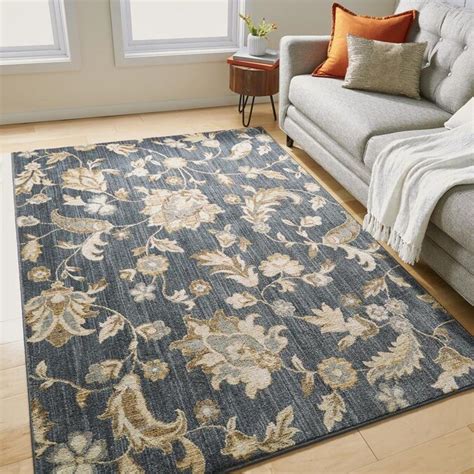 Mohawk Home Brawley 8 X 10 Blue Indoor Floralbotanical Area Rug In The