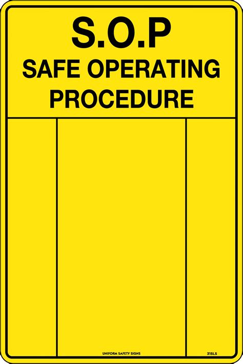 Safe Operating Procedure Caution Signs Uss