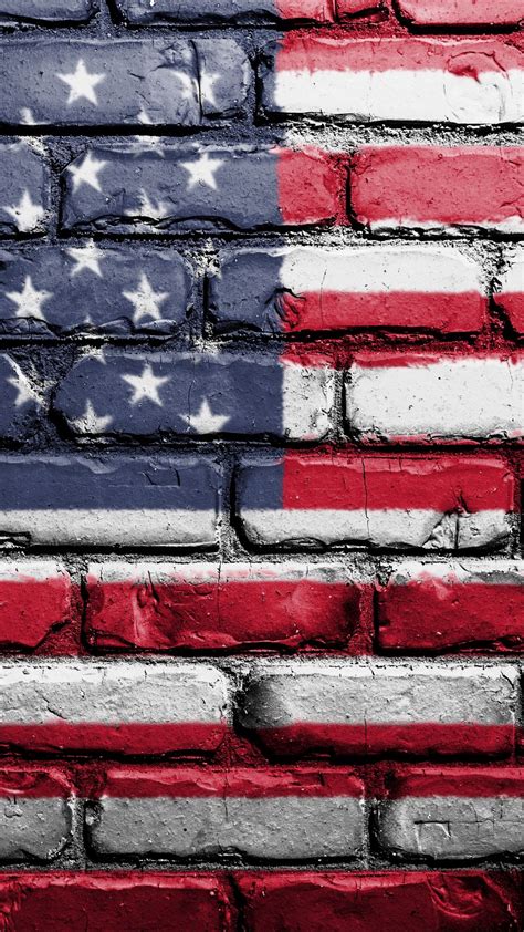 Wallpaper Flag America Usa Symbolism Wall Brick 938x1668