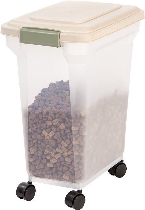 Iris Airtight Pet Food Storage Container Clearalmond 28 Qt