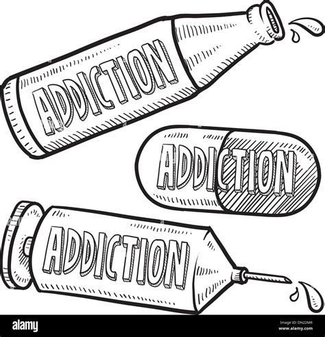 Drug And Alcohol Addiction Sketch Stock Vector Image And Art Alamy