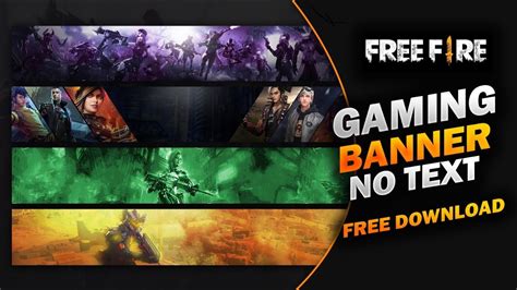 Top No Text Youtube Channel Banner Template For Free Fire Gaming