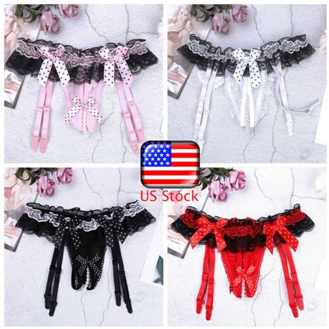 Women Us Women Crotchless Briefs Panties Shiny Leather Thong G String