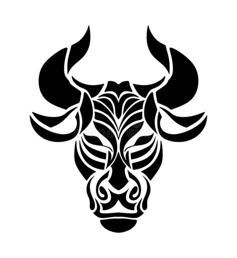 Stencil Tribal Bull Head Logo Stock Vector Illustration Of Tribal