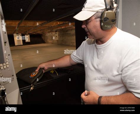 Indoor Pistol Range Stock Photo Alamy