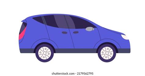 Car Side View Blue Auto Road Stock Vector Royalty Free 2179562795