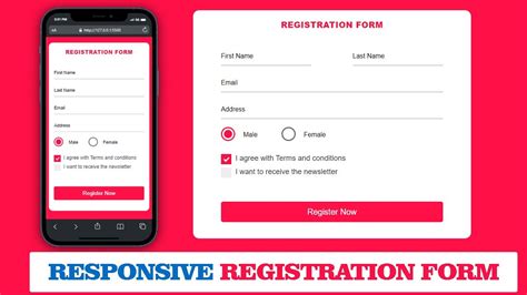 Responsive Registration Form Design Using HTML CSS How To Make Responsive Registration Form