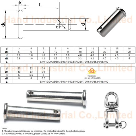 China Stainless Steel 304 316 Split Metric Clevis Pin China Clevis