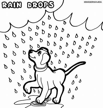 Rain Coloring Template Falling Colorings Dog