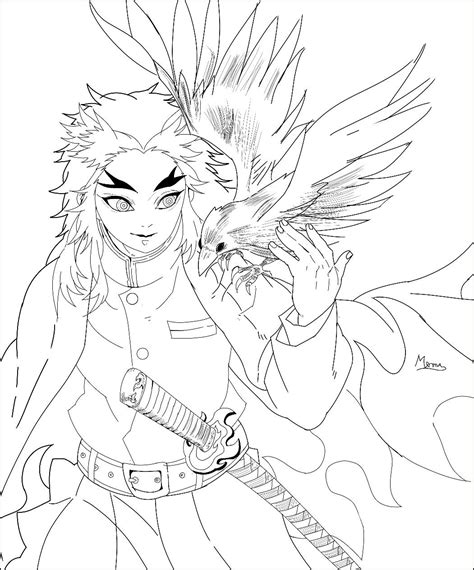 Kyojuro Rengoku From Demon Slayer Coloring Page Anime Coloring Pages