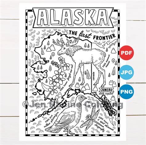 Alaska Map Coloring Page