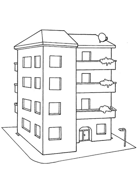 Apartment Building Coloring Page Funny Coloring Pages