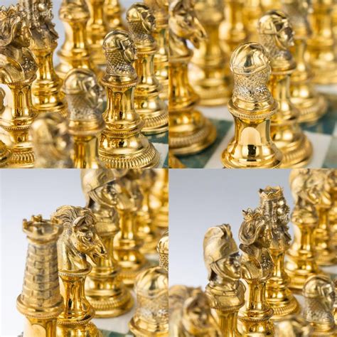 20th Century Italian Silver Gilt And Marble Chess Set Circa 1960 At