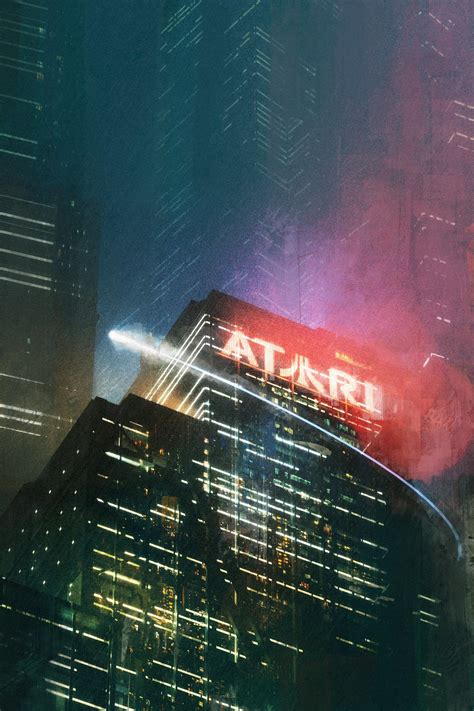 cyberpunk atari neon neon sign futuristic futuristic city paul hoi hd phone wallpaper