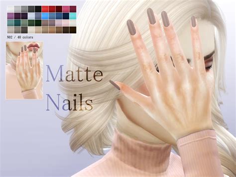 Matte Nails N02 By Pralinesims At Tsr Sims 4 Updates