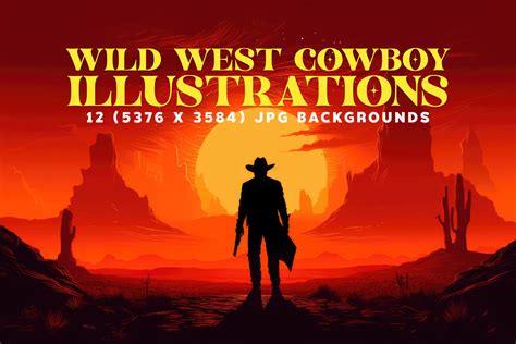 12 Wild West Cowboy Illustrations Graphic By Hipfonts · Creative Fabrica