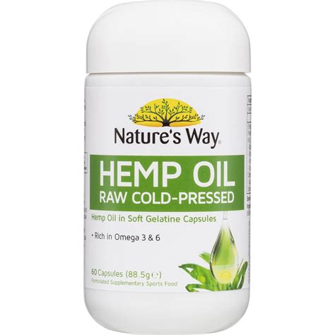 Natures Way Hemp Oil 100 Pure 1000mg 60 Capsules Woolworths