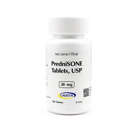 Prednisone 20mg 100 Tabletsbottle Mcguff Medical Products