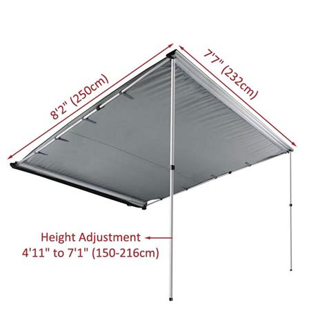 Thelashop Retractable Car Awning 7 7 X 8 2 Side Rooftop Shade