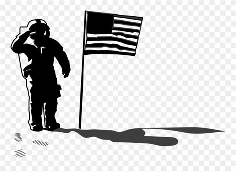 Black and white astronauts on moon with ufo clip art image. Astronaut clipart black and white silhouette pictures on ...