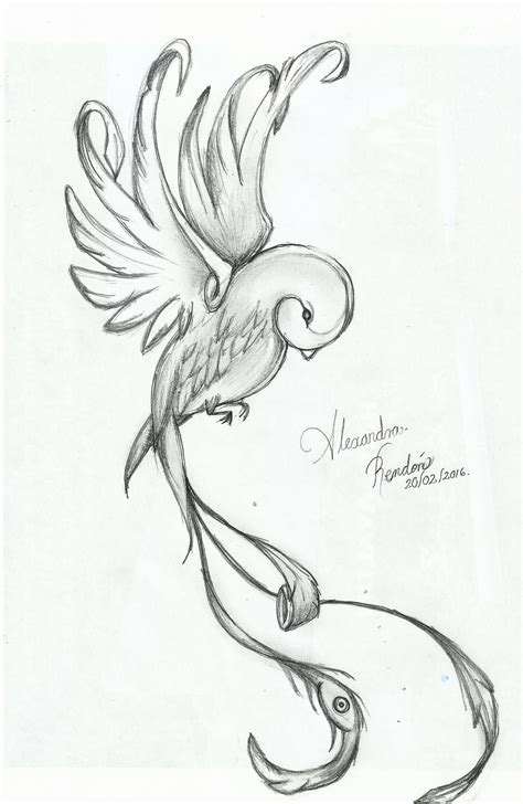 Pretty Bird Pencil Drawings Of Flowers Bird Drawings Flying Bird