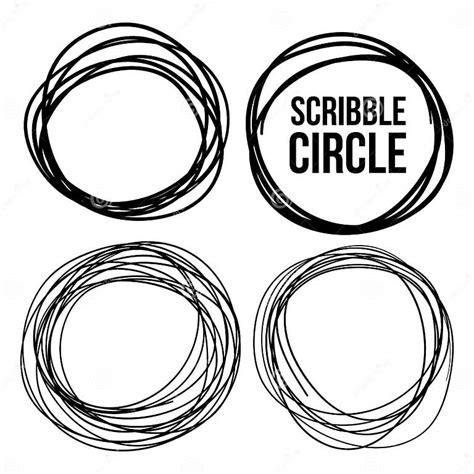 Scribble Circle Vector Set Stock Vector Illustration Of Logo 65996126