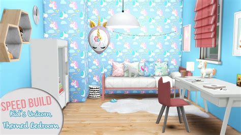 Kids Unicorn Themed Bedroom Cc Links The Sims 4 Speed Build Youtube