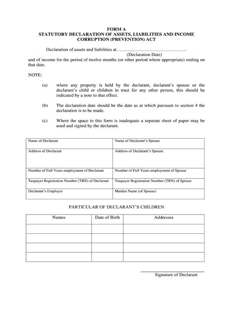 Declaration Of Income Assets And Liabilities Fill Out And Sign Online