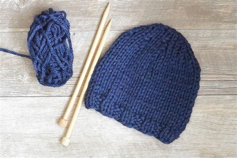 Basic Beginner Knit Hat For Kids And Adults Knitting