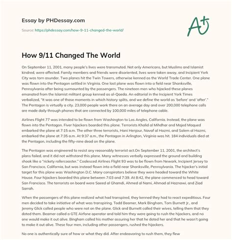 How 911 Changed The World