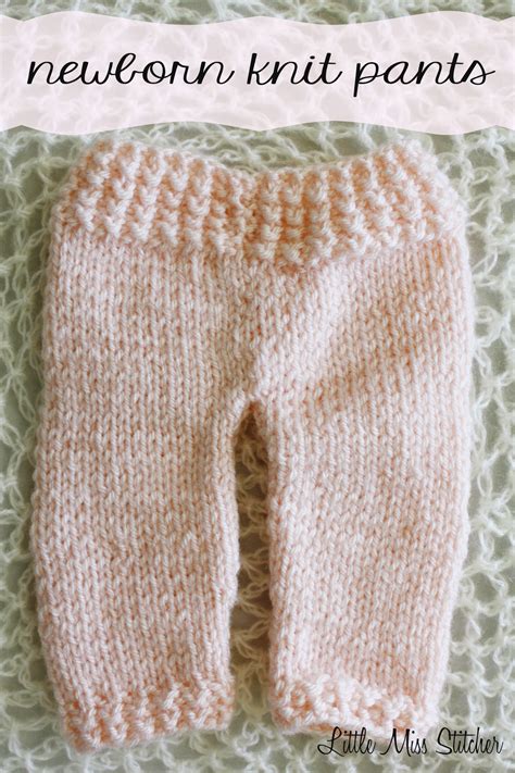 Little Miss Stitcher Newborn Knit Pants Free Pattern