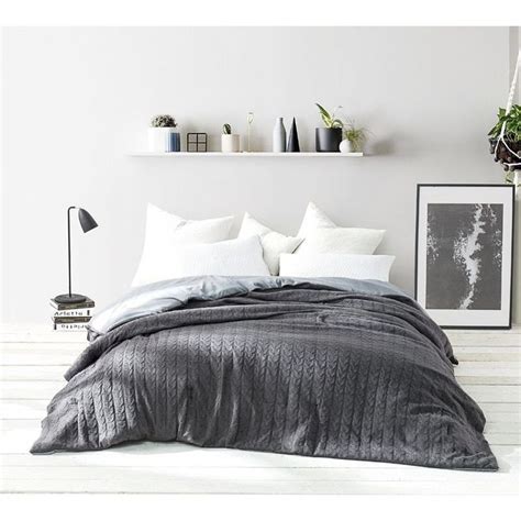 Byourbed Byb Granite Gray Cable Knit Comforter Shams Not Included