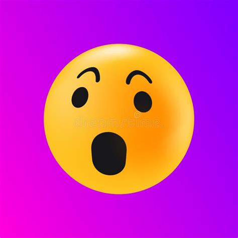 Shocked Emotion Icon Astonished Face Reaction In Social Media Texting