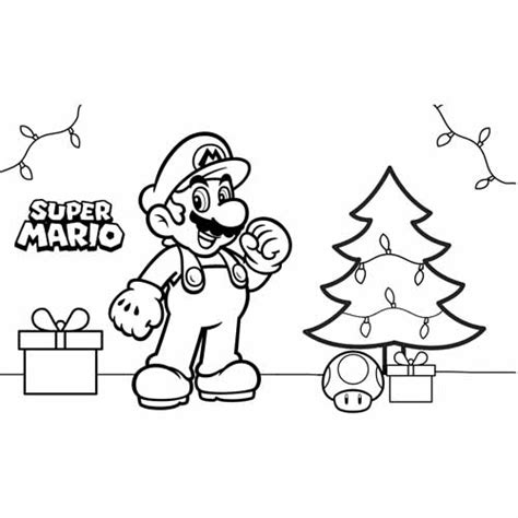Mario Christmas Coloring Pages Coloring Pages