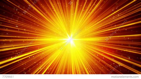 Yellow Shining Light Rays And Stars Loopable Background 4k 4096x2304