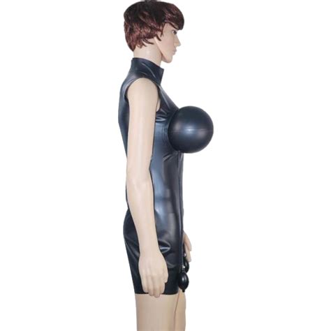 A Couple Of Surprises Latex Bodycon With Inflatable Breasts Laidtex