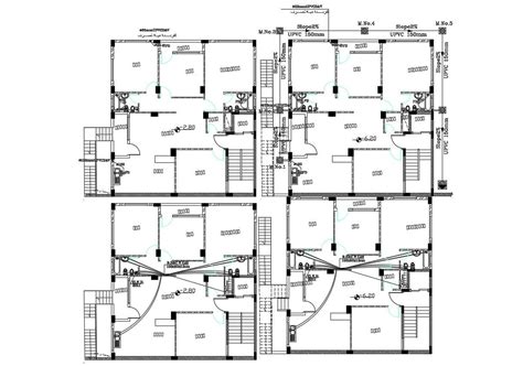 Typical Floor Plan Layout Drawing Details Of Apartment Building Dwg