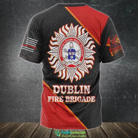 Dublin Fire Brigade Irish Firefighter Fire Department Tshirt 3d All