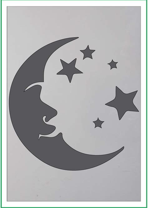 Moon And Stars Print Mylar Stencil 190 Micron Mylar A4 A3 A2 Etsy