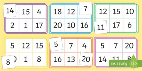 Free Printable Bingo Cards 1 20 Numbers Bingo Printable