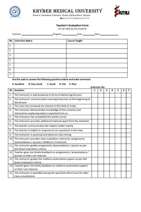 formularios de evaluación de maestros imprimibles gratis Mundo Plantillas