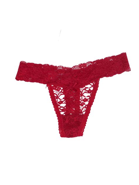 Kamawo Women Sexy Full Lace Thongs G String Briefs Underpants Erotic Lingerie Red 2xl