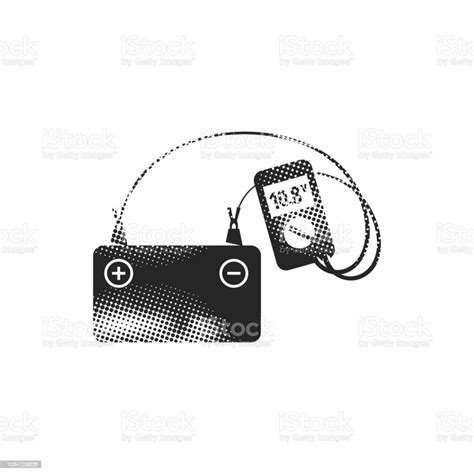 Halftone Icon Battery Check Stock Illustration Download Image Now