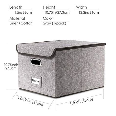 Prandom File Organizer Box Set Of 1 Collapsible Decorative Linen